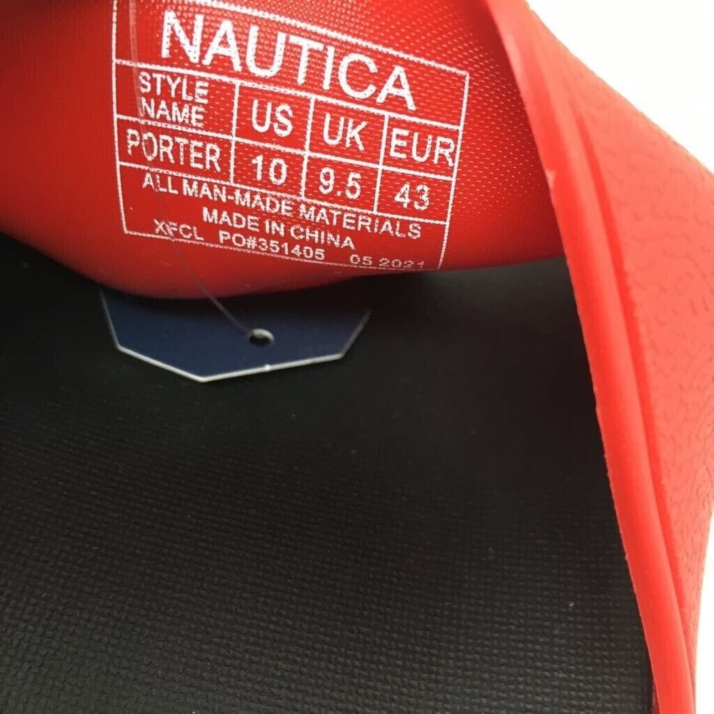 Nautica Mens Porter Slide Sandals Red Black Slip Ons 10 EUR 43 New - Picture 8 of 9